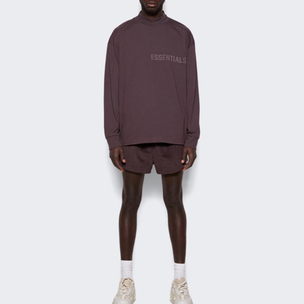 ESSENTIALS Plum Crewneck Long Sleeve Tee - Picture 12 of 12
